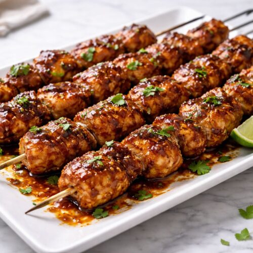 Chipotle Honey Chicken Skewers