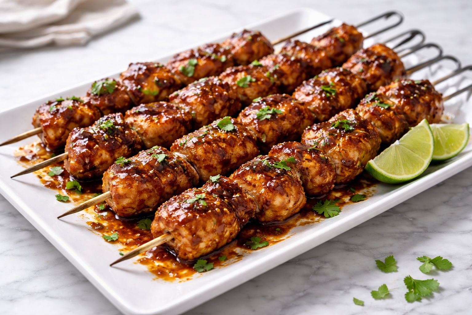 Chipotle Honey Chicken Skewers