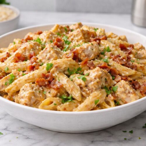 Creamy Chicken Bacon Ranch Pasta