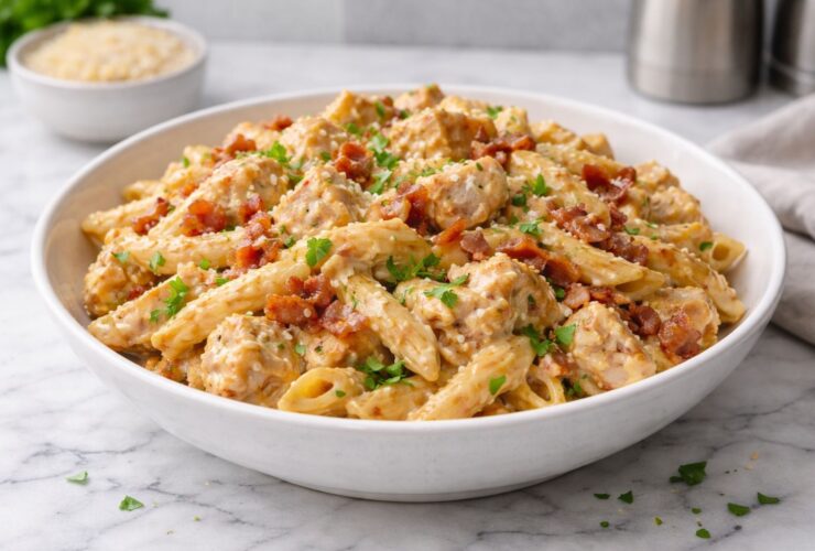 Creamy Chicken Bacon Ranch Pasta