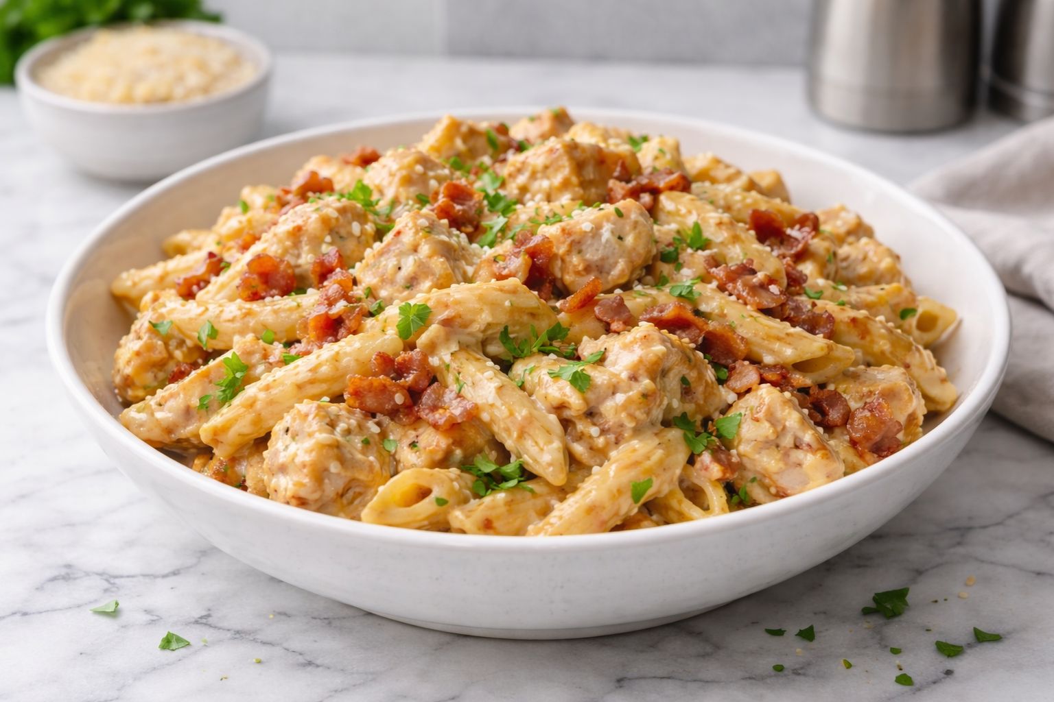 Creamy Chicken Bacon Ranch Pasta