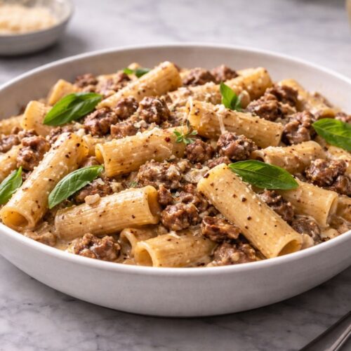 Creamy Sausage Rigatoni Pasta Recipe