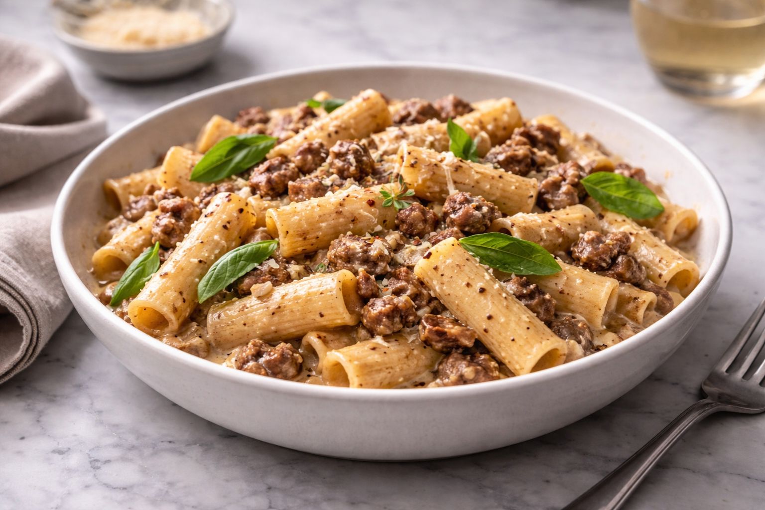 Creamy Sausage Rigatoni Pasta Recipe