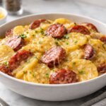 Crockpot Cheesy Potatoes and Kielbasa