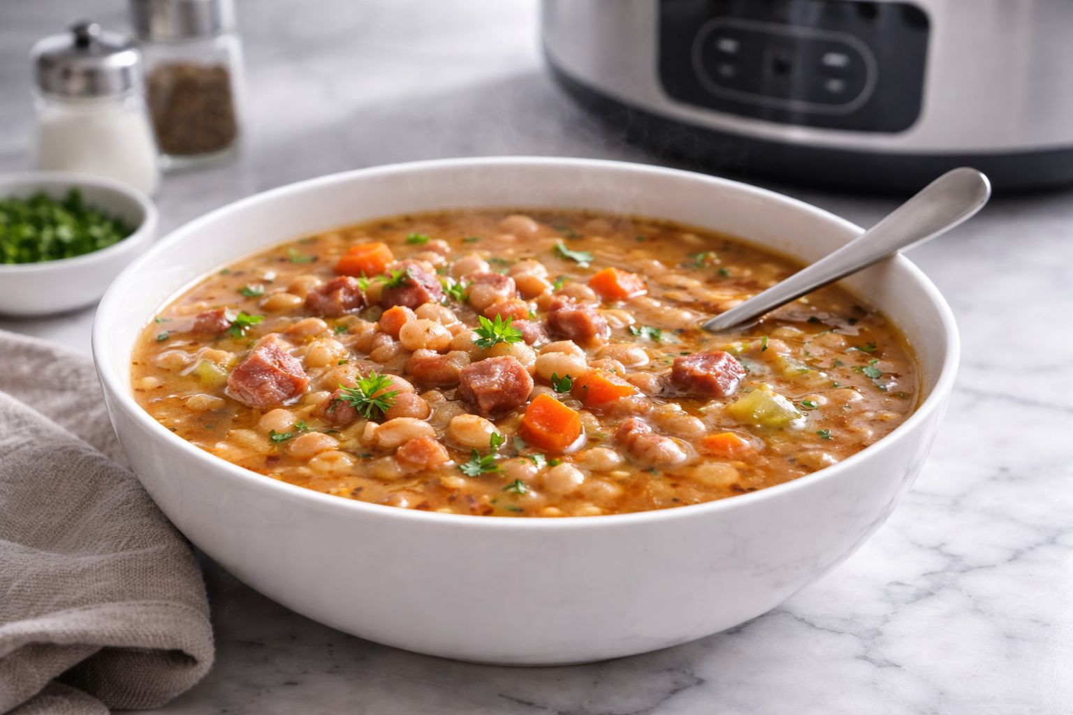 Crockpot Ham and Bean Soup