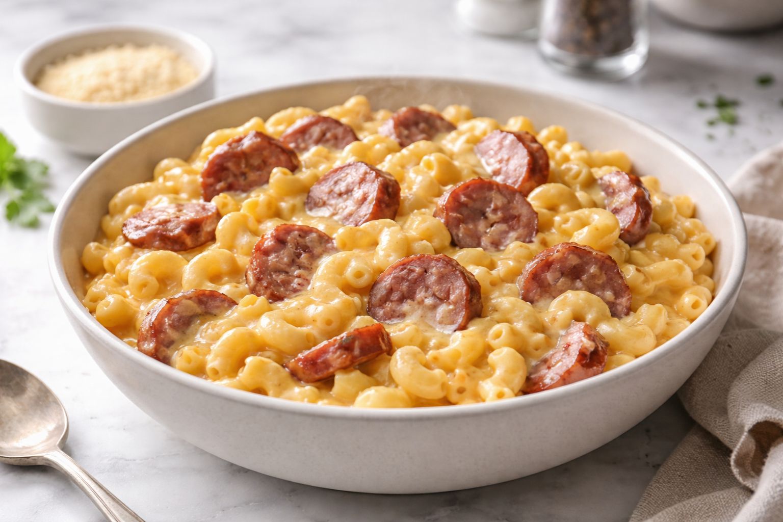 Crockpot Mac and Cheese With Kielbasa