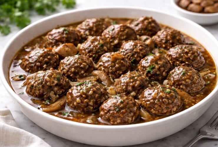 Crockpot Salisbury Steak Meatballs