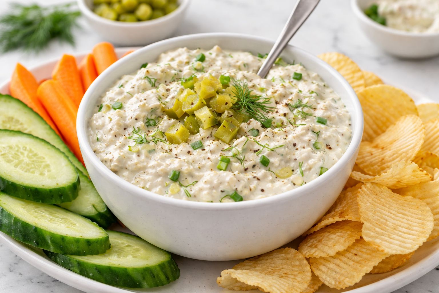 Dill Pickle Cottage Cheese Ranch Dip