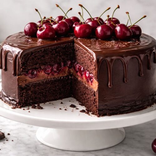 Drunken Cherry Chocolate Cake