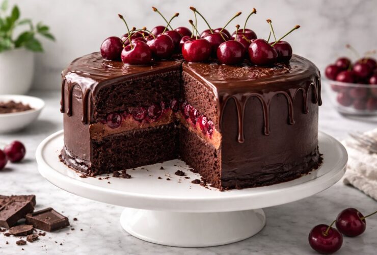 Drunken Cherry Chocolate Cake