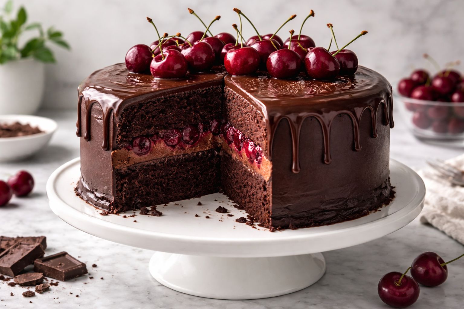 Drunken Cherry Chocolate Cake