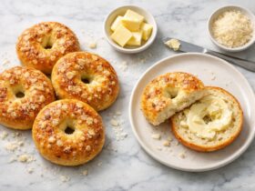 Garlic-Parmesan Cottage Cheese Bagels