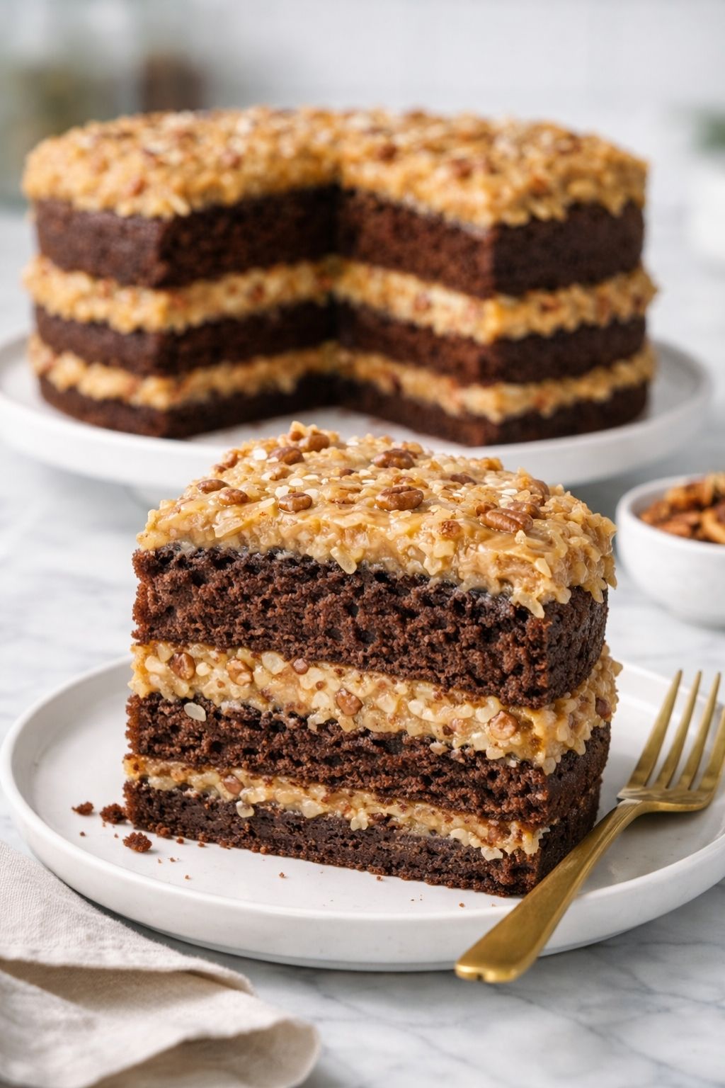 German Chocolate Cake with Coconut Frosting