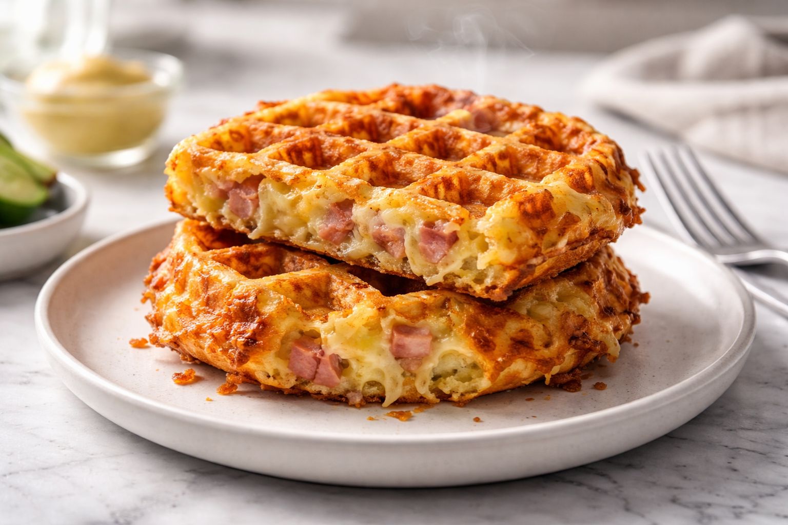 Ham & Cheese Chaffles Recipe