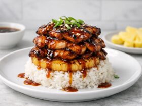 Hawaiian Huli Huli Chicken Stack