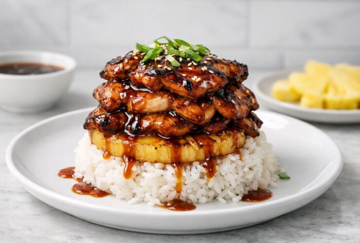 Hawaiian Huli Huli Chicken Stack