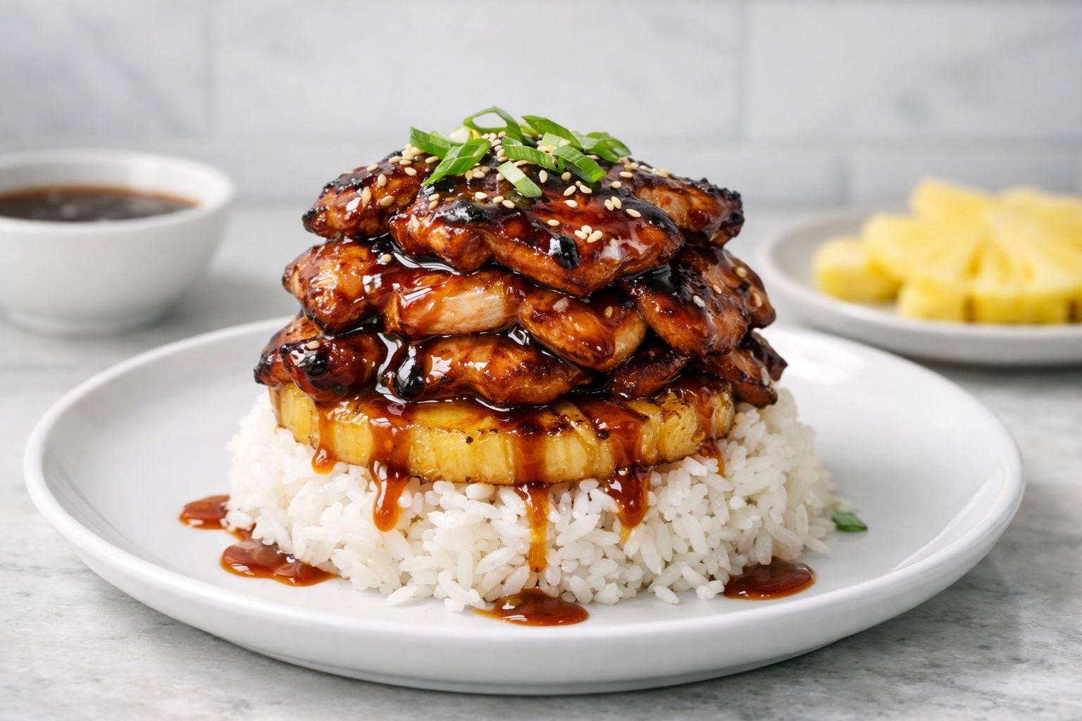 Hawaiian Huli Huli Chicken Stack