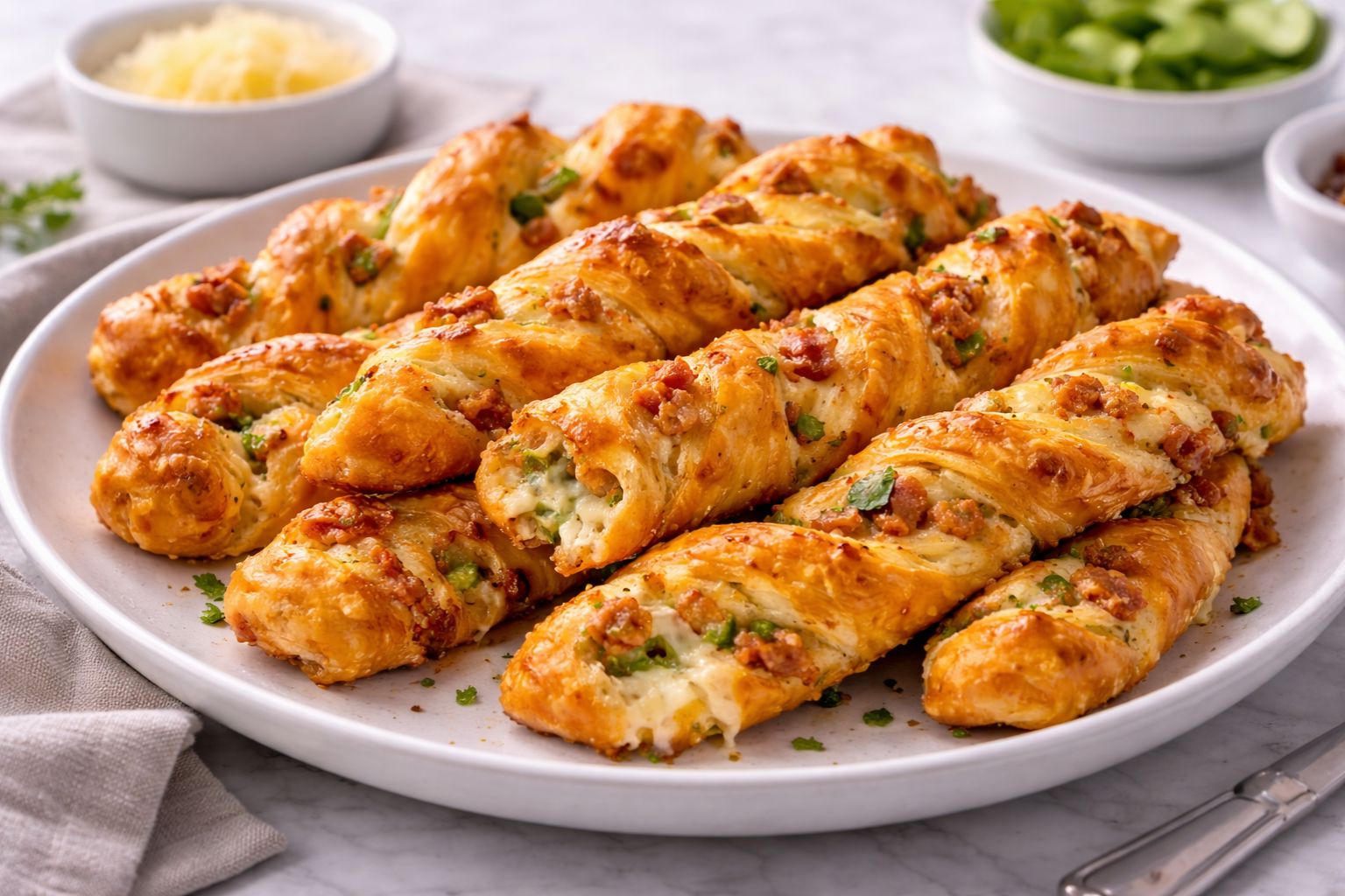 Jalapeno Popper Puff Pastry Twist