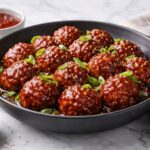 Korean BBQ Meatballs with Gochujang Glaze