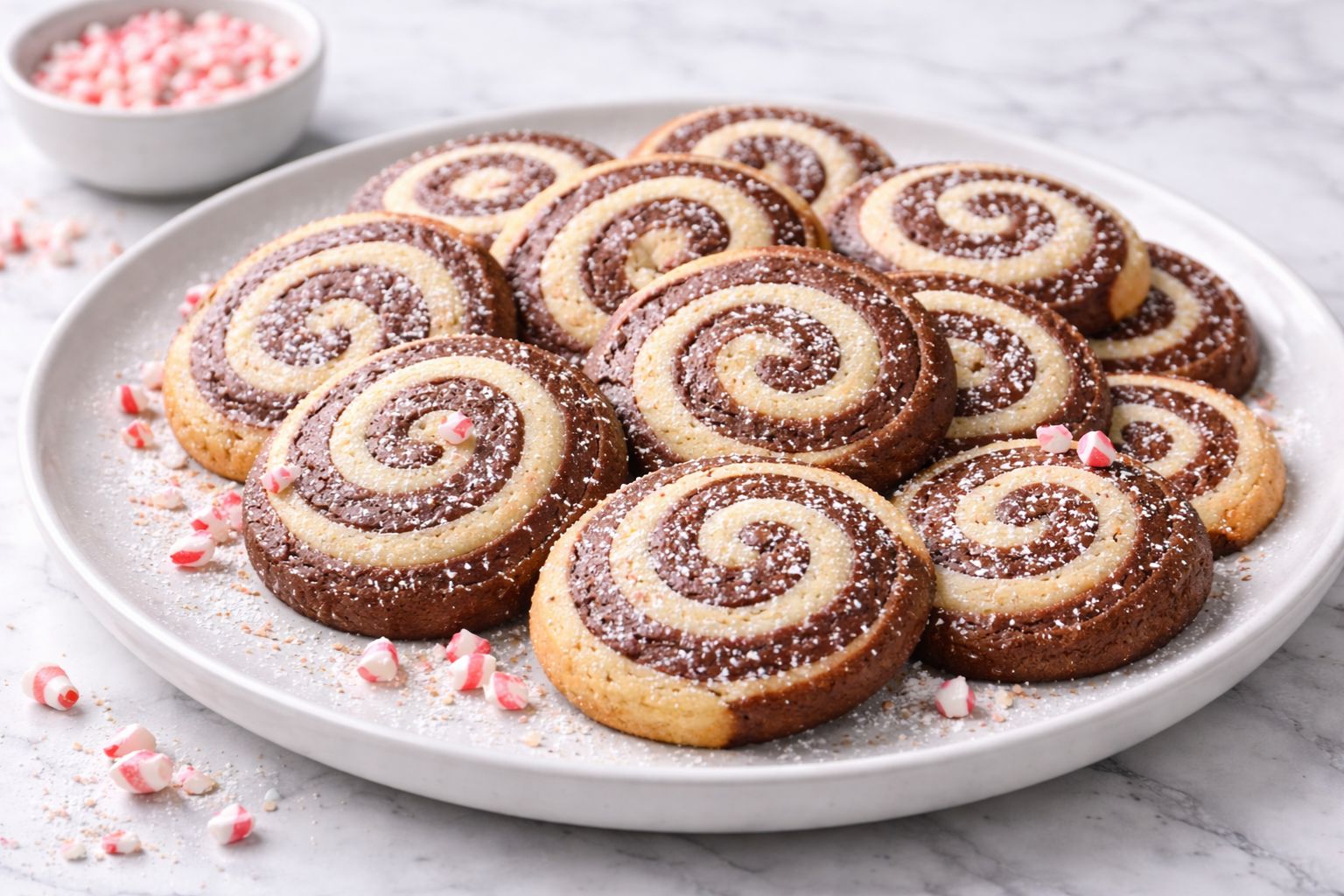 Peppermint Chocolate Swirl Cookies