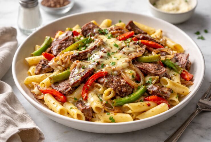 Philly Cheese Steak Pasta Recipe