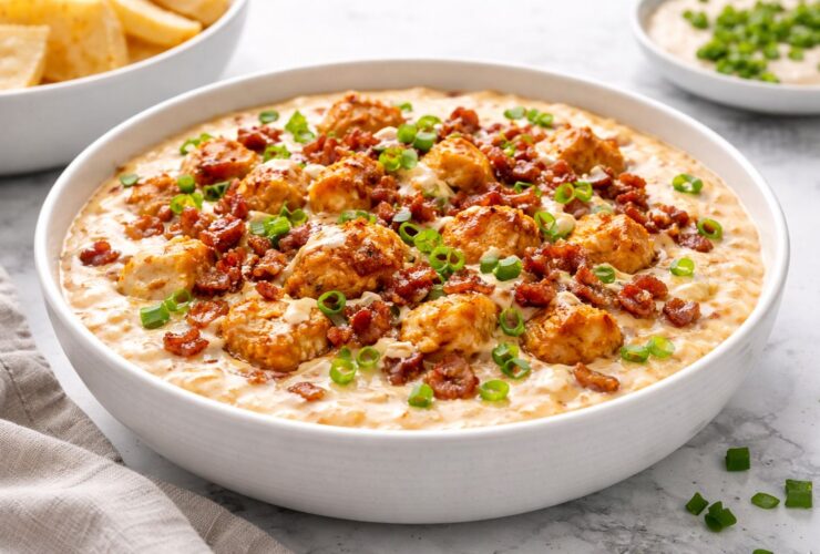 Bacon Ranch Crispy Chicken Queso