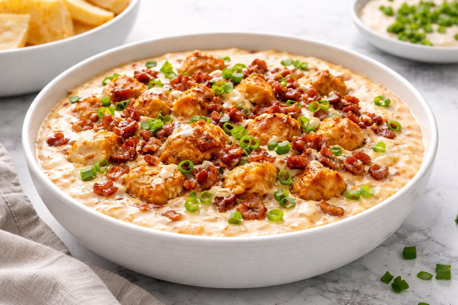 Bacon Ranch Crispy Chicken Queso