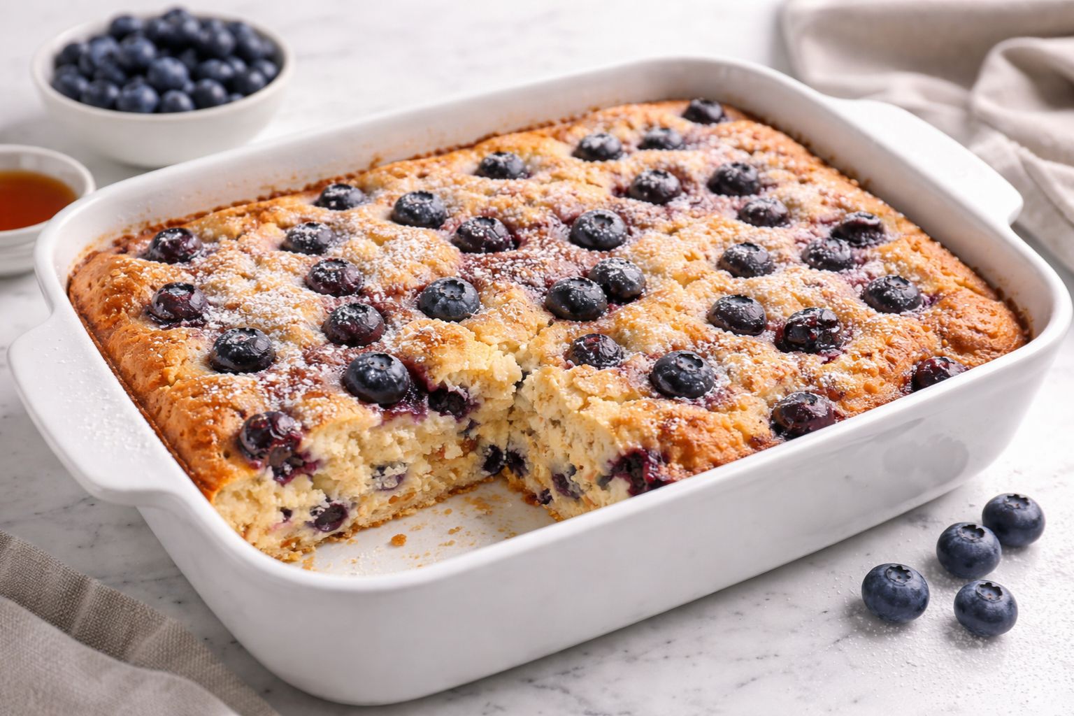 Blueberry Cottage Cheese Breakfast Bake