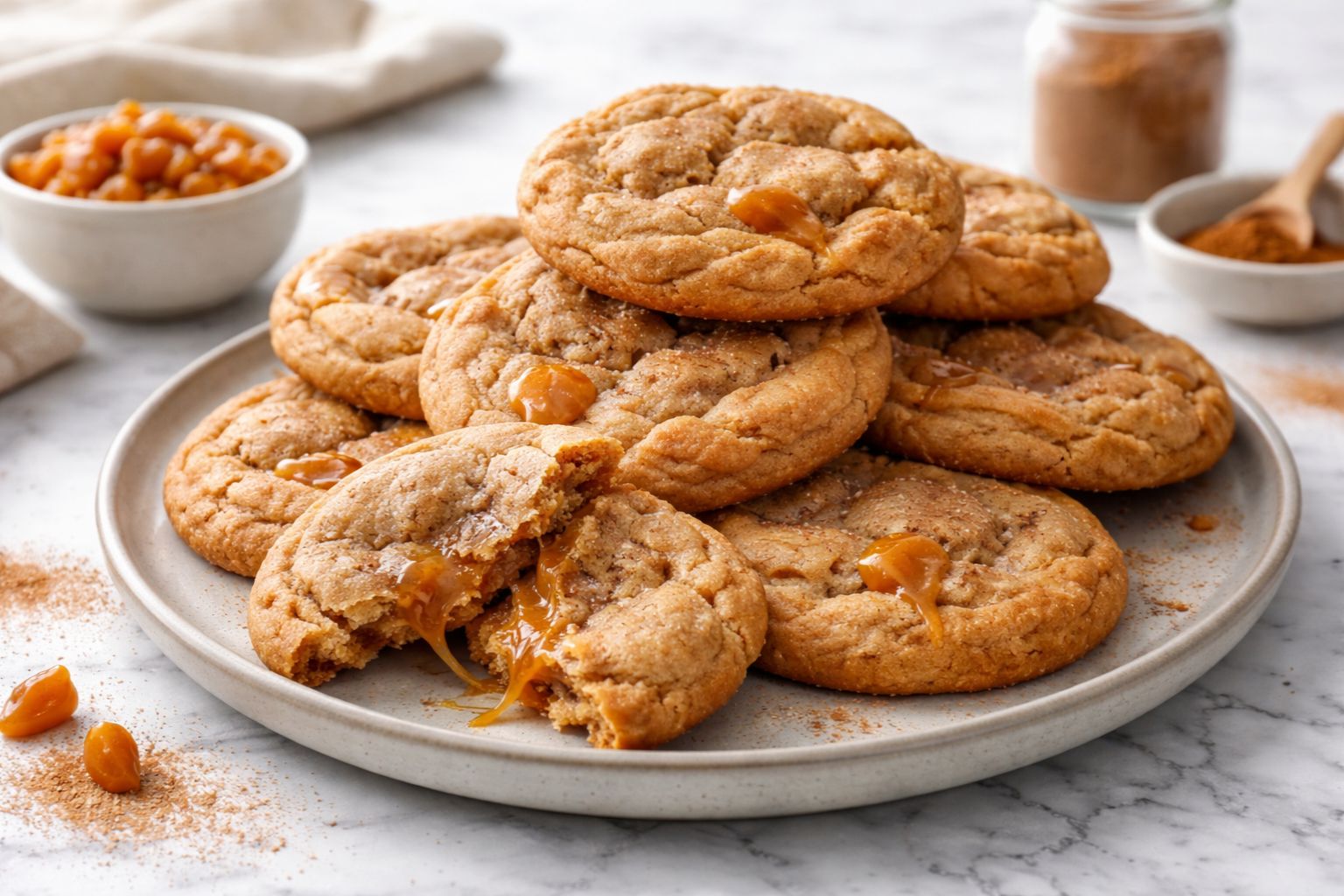 Brown Sugar Cinnamon Caramel Cookies