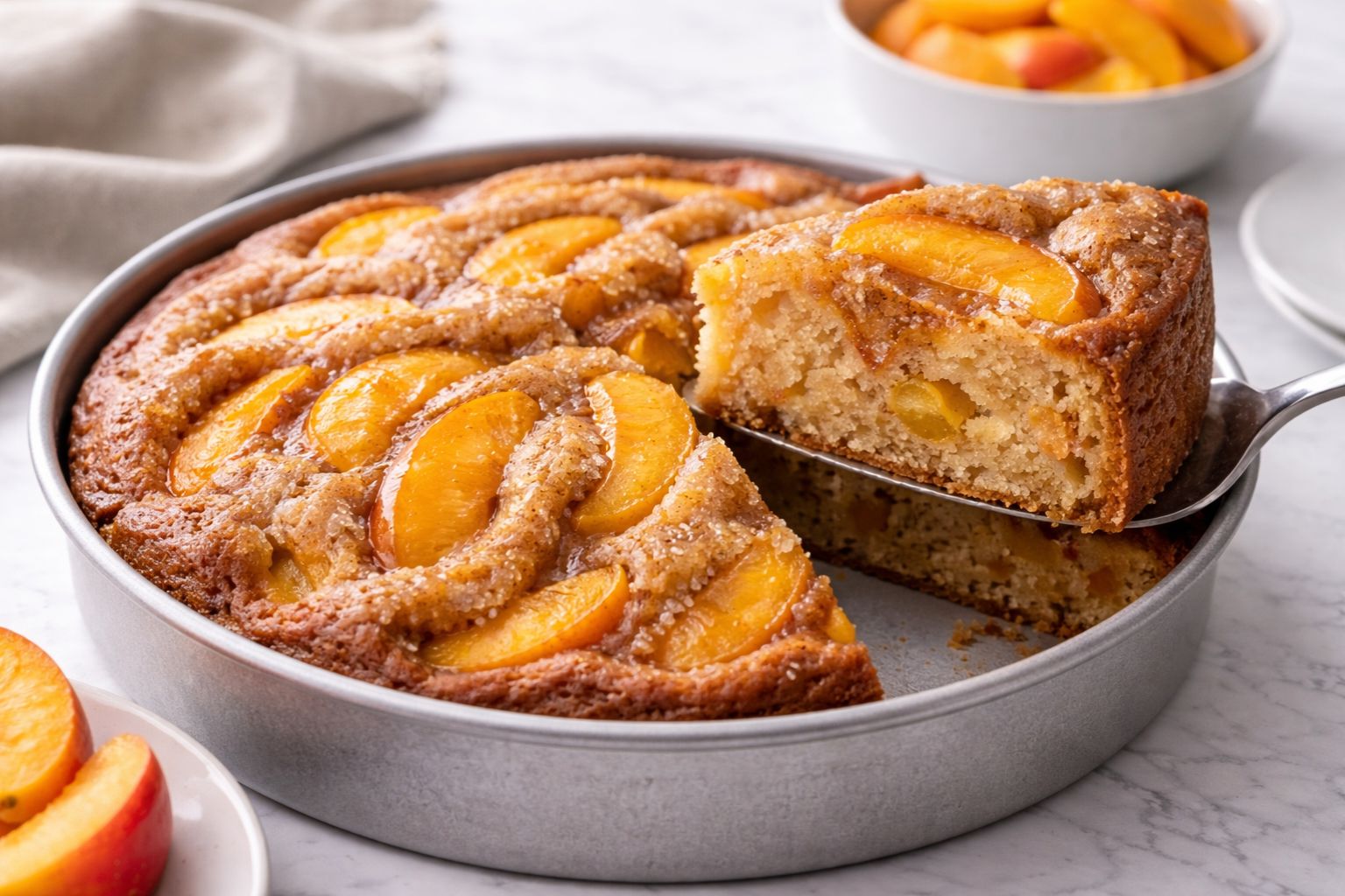 Brown Sugar Peach Cake Recipe