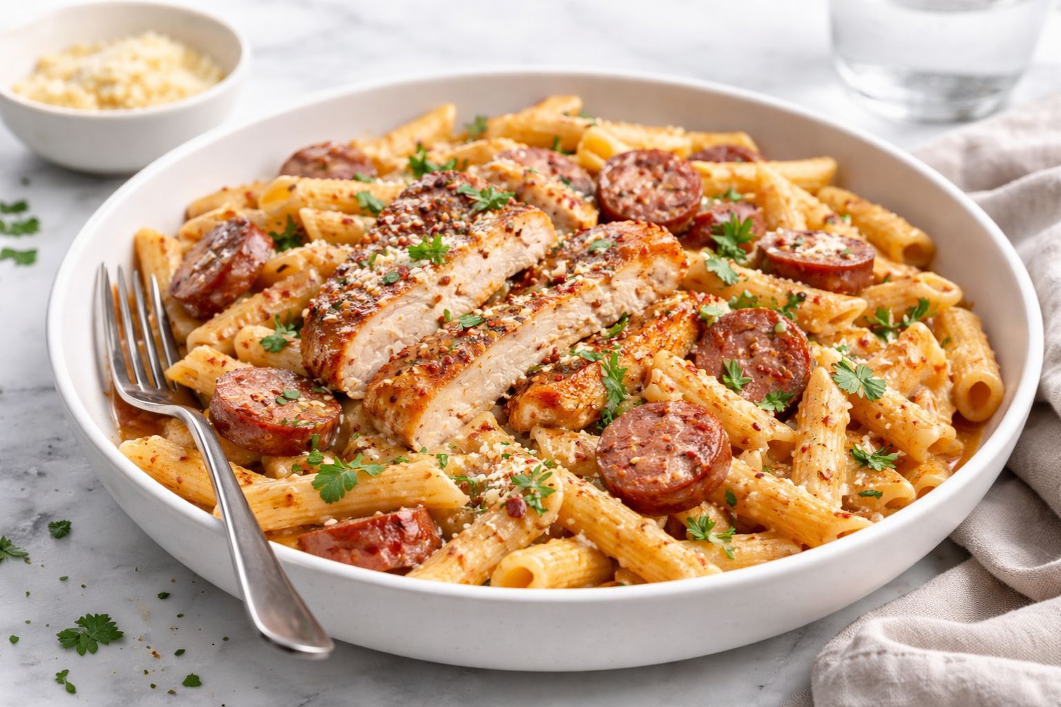 Cajun Chicken Pasta With Sausage