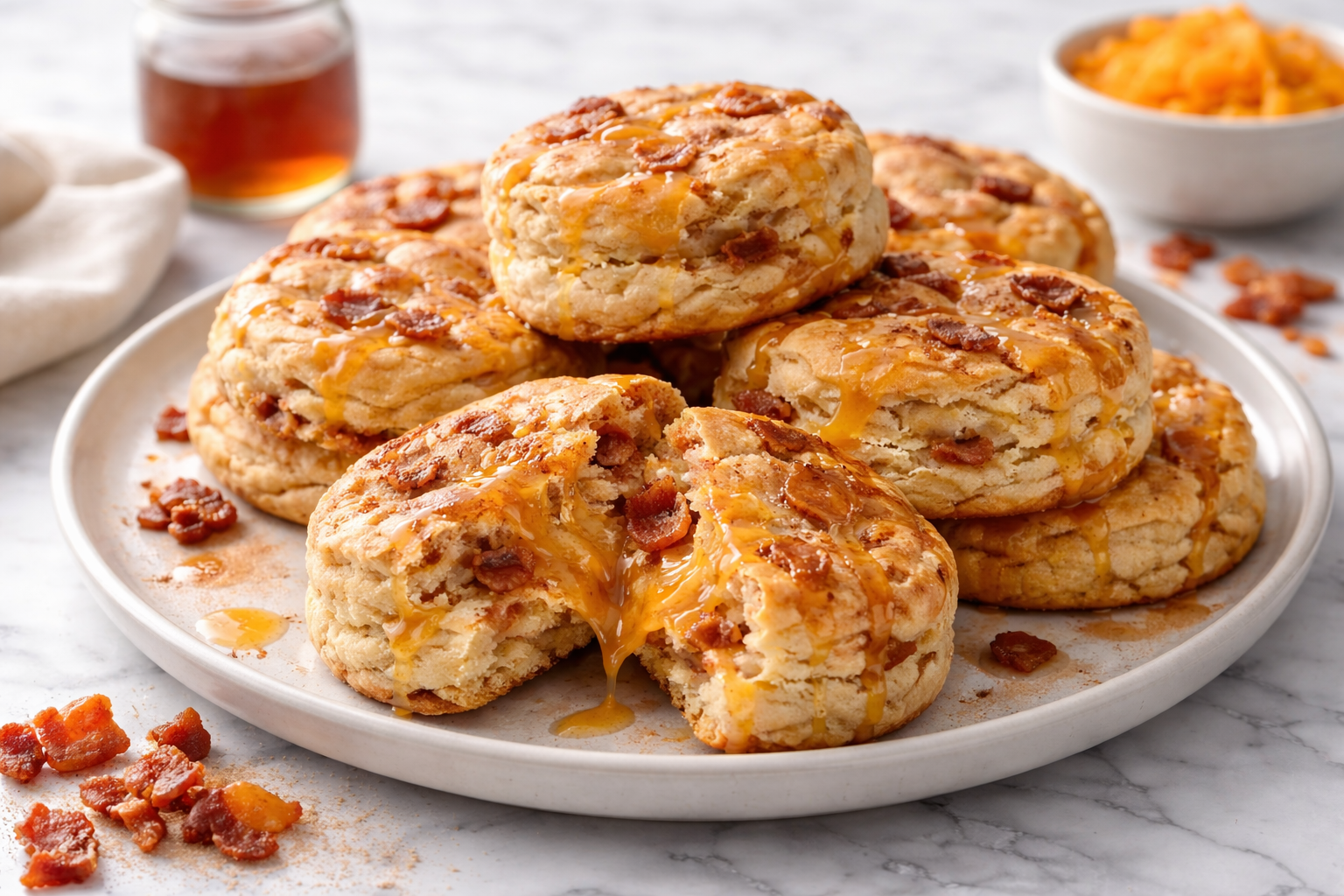 Maple Bacon Cheddar Biscuits Recipe