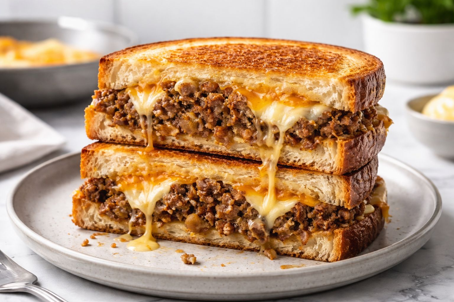 Cheesy Ground Beef Melt Recipe