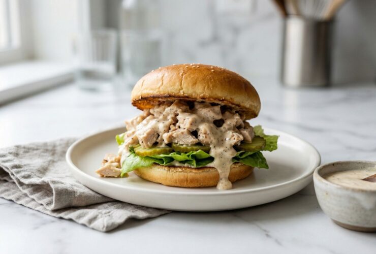 Chicken Chopped Sandwich with Alabama BBQ Sauce