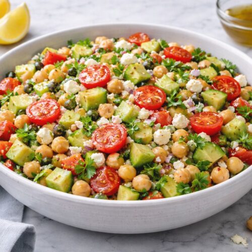 Chickpea Cucumber Feta Salad