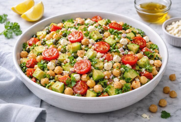 Chickpea Cucumber Feta Salad
