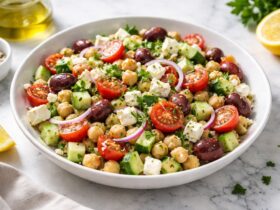 Chickpea Cucumber Feta Salad Real Greek