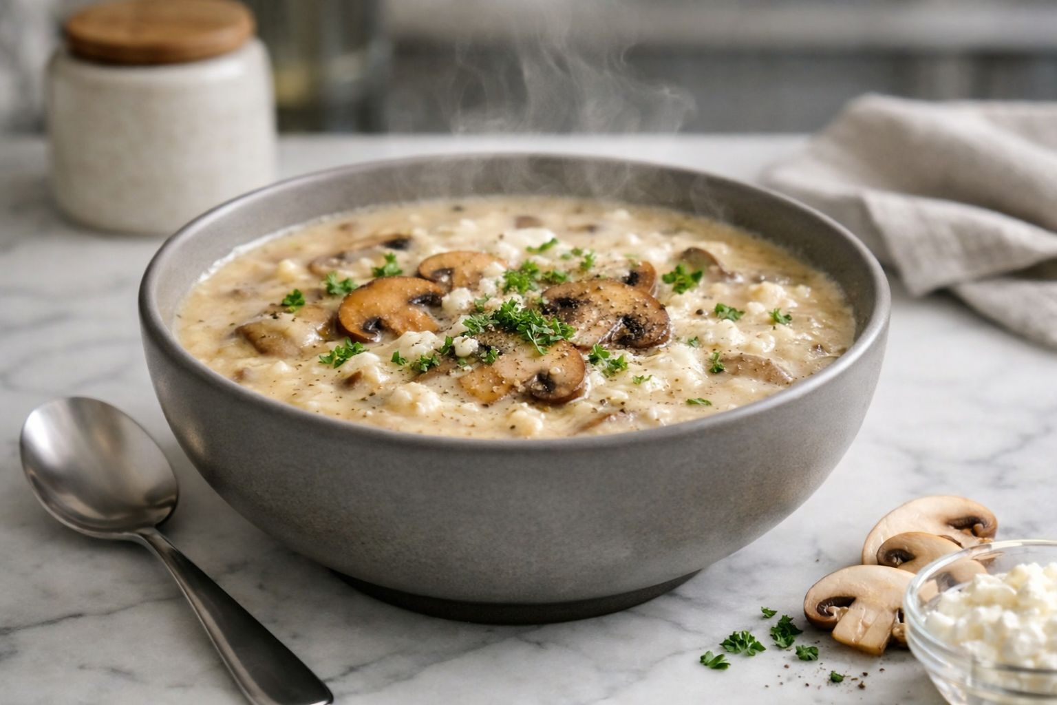 Cottage Cheese Mushroom Soup