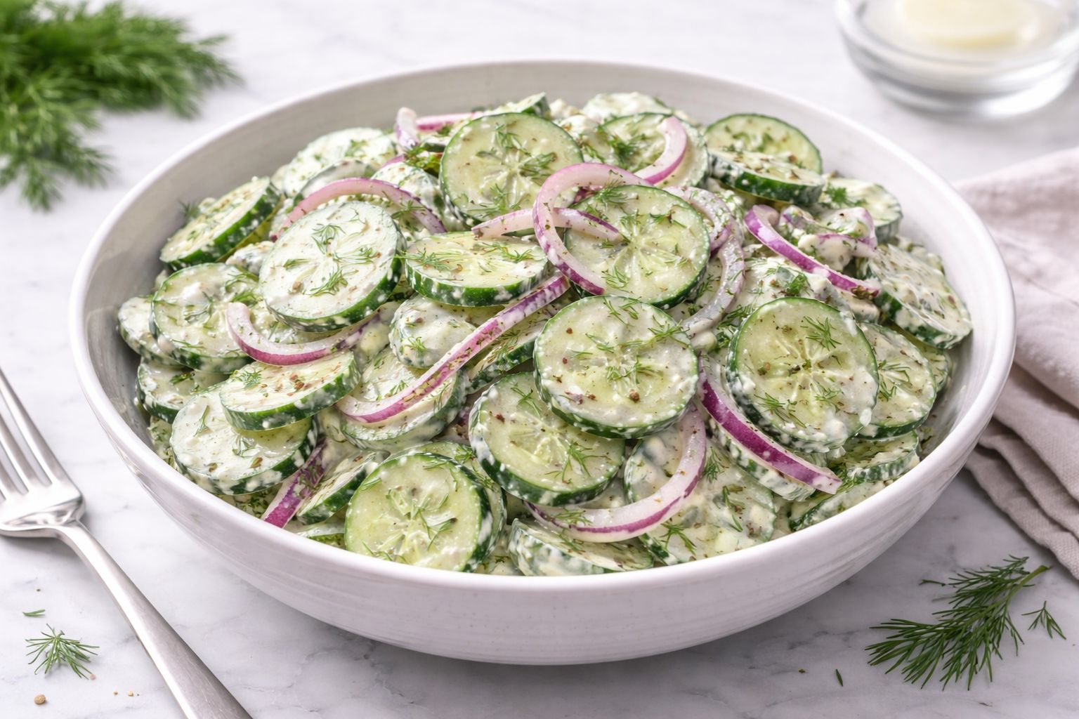 Creamy Cucumber Salad with Mayonnaise