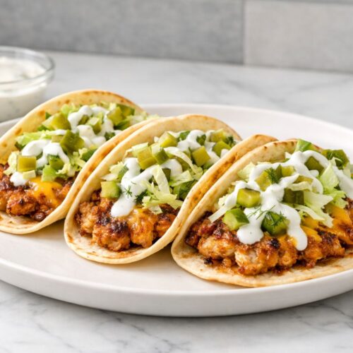 Dill Pickle Ranch Smash Chicken Tacos