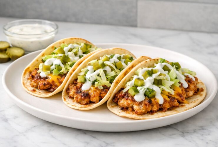 Dill Pickle Ranch Smash Chicken Tacos