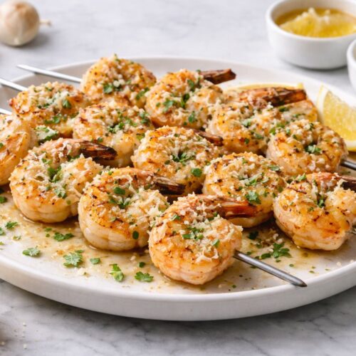 Garlic Parmesan Shrimp Skewers Recipe