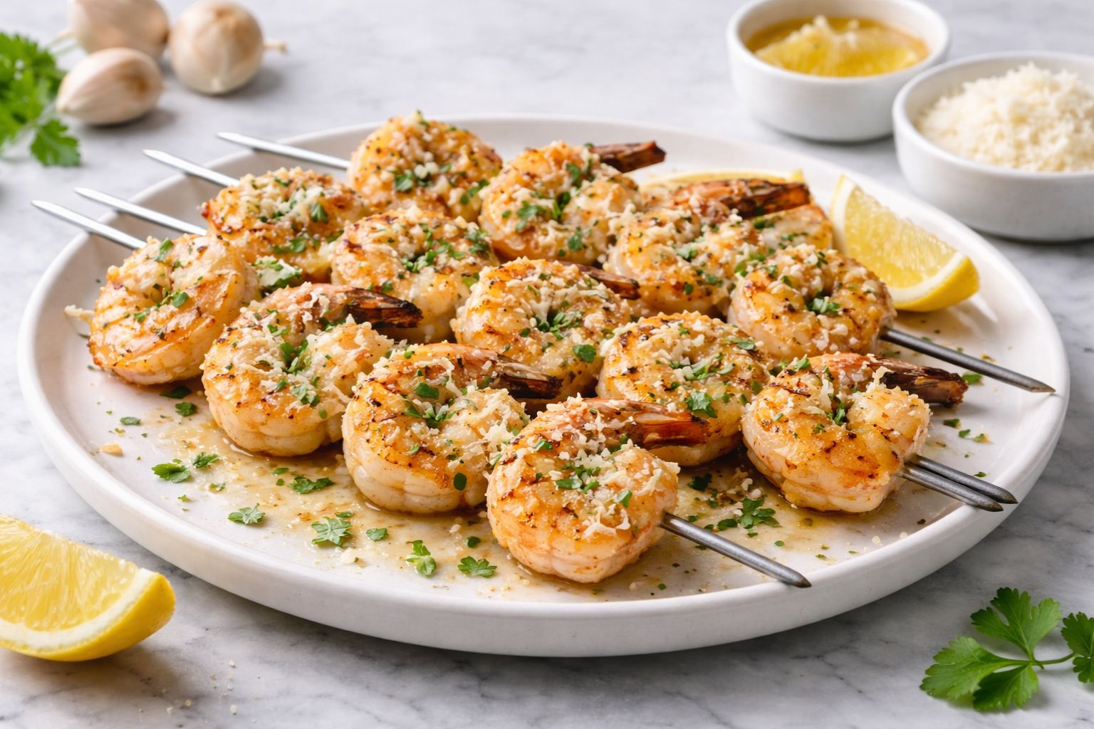 Garlic Parmesan Shrimp Skewers Recipe