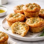 Golden Crust Garlic Rosemary Focaccia Muffins