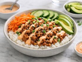 Ground Turkey Rice Bowls with Bang Bang Sauce