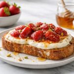 Roasted Strawberry Whipped Ricotta Toast