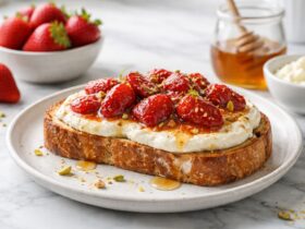 Roasted Strawberry Whipped Ricotta Toast