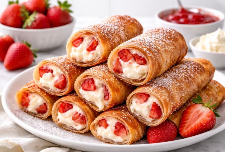 Strawberry Cheesecake Stuffed Eggrolls