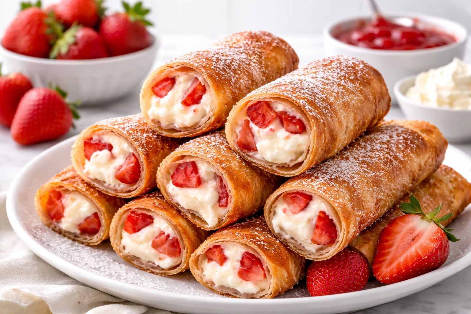 Strawberry Cheesecake Stuffed Eggrolls