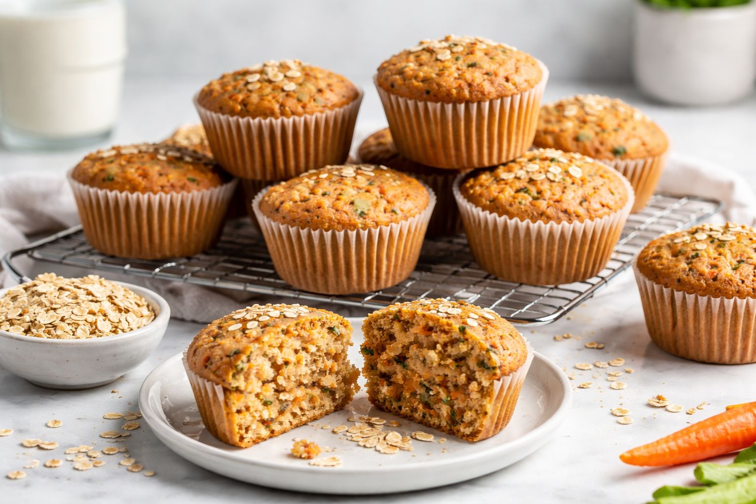 Zucchini Carrot Oatmeal Muffins Recipe